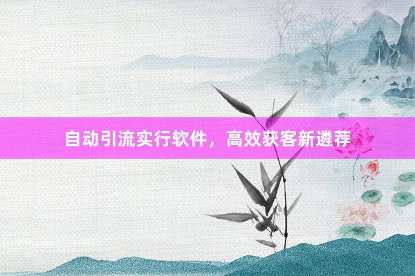 自动引流实行软件，高效获客新遴荐