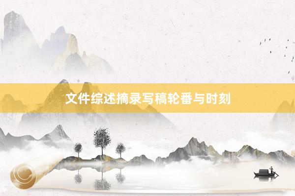 文件综述摘录写稿轮番与时刻